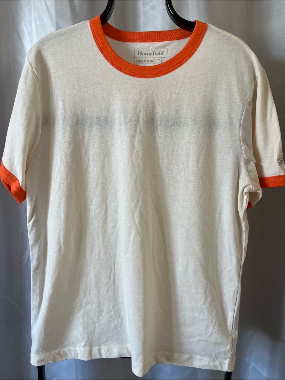 Homefield Unisex Ringer Tee Orange/Cream